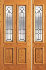 WDMA 54x80 Door (4ft6in by 6ft8in) Exterior Mahogany Twin Lite One Side light Door Glasswork 1