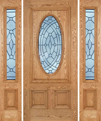 WDMA 54x80 Door (4ft6in by 6ft8in) Exterior Oak Watson Single Door/2side w/ EE Glass 1