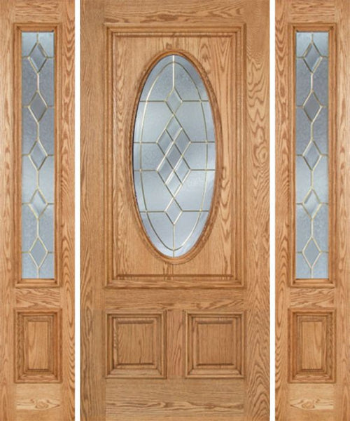 WDMA 54x80 Door (4ft6in by 6ft8in) Exterior Oak Watson Single Door/2side w/ A Glass 1