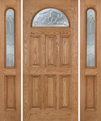 WDMA 54x80 Door (4ft6in by 6ft8in) Exterior Oak Merritt Single Door/2side w/ A Glass 1