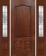 WDMA 54x80 Door (4ft6in by 6ft8in) Exterior Mahogany Three Panel Single Entry Door Sidelights CD Glass 1
