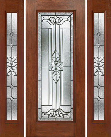 WDMA 54x80 Door (4ft6in by 6ft8in) Exterior Mahogany Full Lite Single Entry Door Sidelights CD Glass 1