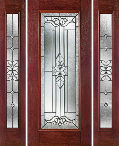 WDMA 54x80 Door (4ft6in by 6ft8in) Exterior Cherry Full Lite Single Entry Door Sidelights CD Glass 1