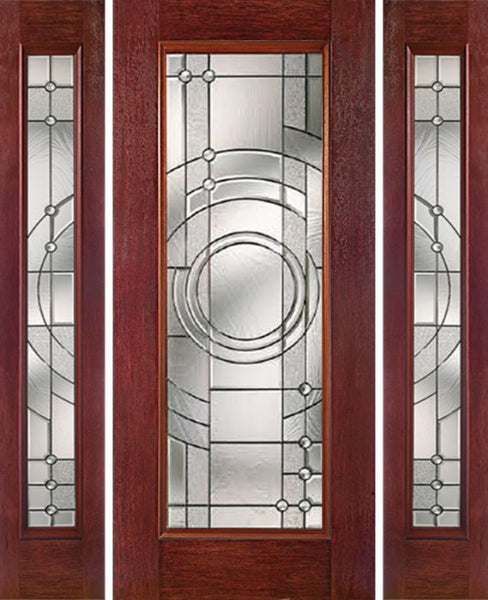 WDMA 54x80 Door (4ft6in by 6ft8in) Exterior Cherry Full Lite Single Entry Door Sidelights EN Glass 1