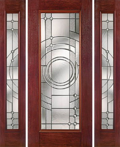 WDMA 54x80 Door (4ft6in by 6ft8in) Exterior Cherry Full Lite Single Entry Door Sidelights EN Glass 1