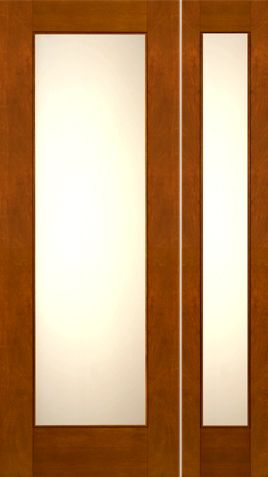 WDMA 54x96 Door (4ft6in by 8ft) French Mahogany 2-1/4in Thick Contemporary Door Sidelight Low-E Matte Glass 1