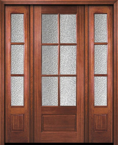 WDMA 54x96 Door (4ft6in by 8ft) Patio Mahogany 96in 6 Lite TDL DoorCraft Door /2side w/Textured Glass 1