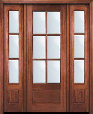 WDMA 54x96 Door (4ft6in by 8ft) Patio Mahogany 96in 6 Lite TDL DoorCraft Door /2side w/Bevel IG 1