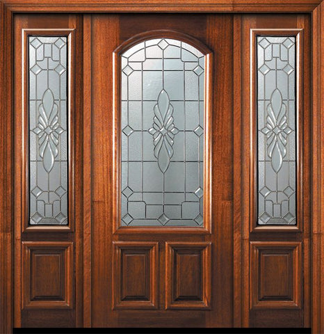 WDMA 56x80 Door (4ft8in by 6ft8in) Exterior Mahogany 80in Versailles Arch Lite Door /2side 1