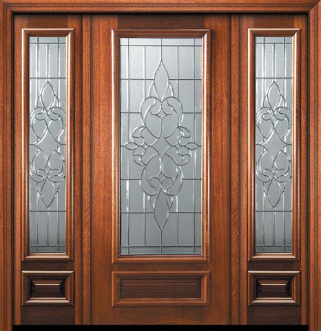 WDMA 56x80 Door (4ft8in by 6ft8in) Exterior Mahogany 80in 3/4 Lite Courtlandt Door /2side 1