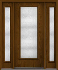 WDMA 56x80 Door (4ft8in by 6ft8in) Exterior Oak Chord Full Lite Flush Fiberglass Door 2 Sides HVHZ Impact 1