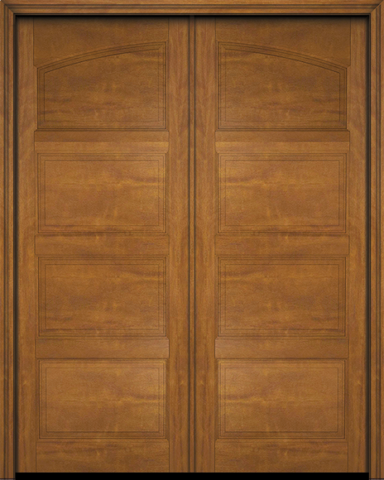 WDMA 56x84 Door (4ft8in by 7ft) Interior Swing Mahogany Arch Top 4 Panel Transitional Exterior or Double Door 2