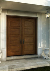 WDMA 56x96 Door (4ft8in by 8ft) Exterior Barn Mahogany Arch Top 4 Panel Transitional or Interior Double Door 1
