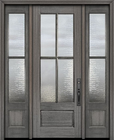 WDMA 56x96 Door (4ft8in by 8ft) Exterior Mahogany 96in 3/4 Lite 4 Lite SDL DoorCraft Door /2side 1