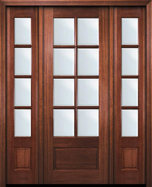WDMA 56x96 Door (4ft8in by 8ft) Patio Mahogany 96in 8 Lite TDL DoorCraft Door /2side w/Bevel IG 1