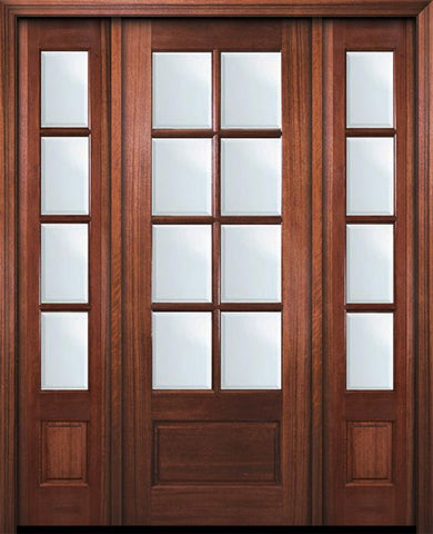 WDMA 56x96 Door (4ft8in by 8ft) Patio Mahogany 96in 8 Lite TDL DoorCraft Door /2side w/Bevel IG 1