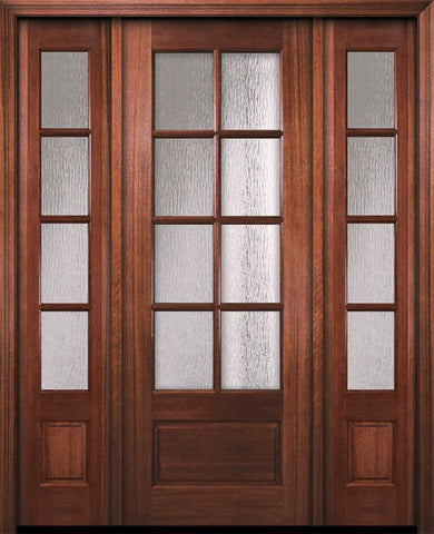 WDMA 56x96 Door (4ft8in by 8ft) Exterior Mahogany 96in 8 Lite TDL DoorCraft Door /2side w/Textured Glass 1