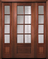 WDMA 56x96 Door (4ft8in by 8ft) Exterior Mahogany 96in 8 Lite TDL DoorCraft Door /2side w/Textured Glass 1