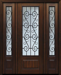 WDMA 56x96 Door (4ft8in by 8ft) Exterior Cherry IMPACT | 96in 1 Panel 3/4 Lite St Charles Door /2side 1