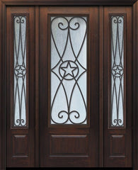 WDMA 56x96 Door (4ft8in by 8ft) Exterior Cherry 96in 1 Panel 3/4 Lite Austin / Walnut Door /2side 1