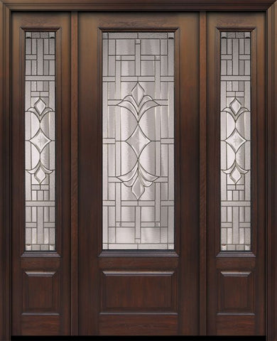 WDMA 56x96 Door (4ft8in by 8ft) Exterior Cherry 96in 1 Panel 3/4 Lite Marsala Walnut / Door /2side 1