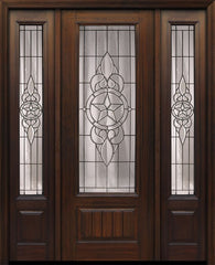 WDMA 56x96 Door (4ft8in by 8ft) Exterior Cherry 96in 1 Panel 3/4 Lite Brazos Walnut / Door /2side 1