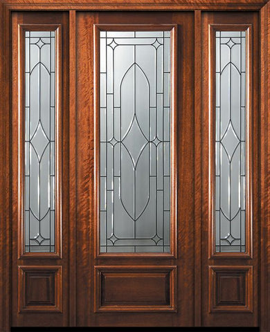 WDMA 56x96 Door (4ft8in by 8ft) Exterior Mahogany 96in 3/4 Lite Bourbon Street Door /2side 1