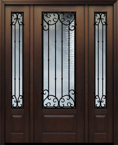 WDMA 56x96 Door (4ft8in by 8ft) Exterior Cherry 96in 1 Panel 3/4 Lite Valencia Door /2side 1