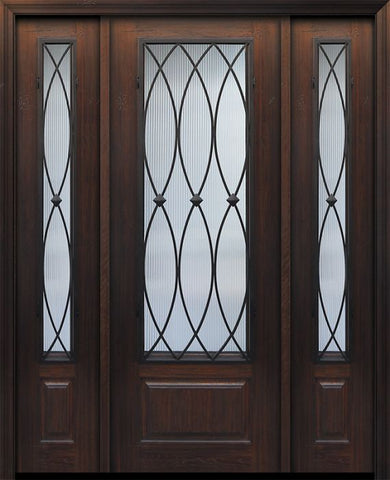 WDMA 56x96 Door (4ft8in by 8ft) Exterior Cherry 96in 1 Panel 3/4 Lite La Salle Door /2side 1