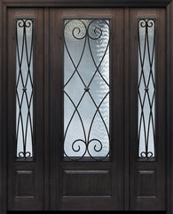 WDMA 56x96 Door (4ft8in by 8ft) Exterior Cherry 96in 1 Panel 3/4 Lite Charleston Door /2side 1