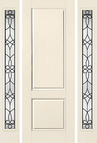 WDMA 58x96 Door (4ft10in by 8ft) Exterior Smooth 8ft 2 Panel Square Top Star Door 2 Sides Salinas Full Lite Flush 1