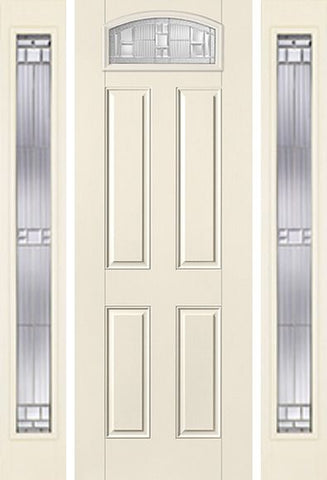 WDMA 58x96 Door (4ft10in by 8ft) Exterior Smooth SaratogaTM 8ft Camber Top Lite 4 Panel Star Door 2 Sides 1