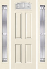 WDMA 58x96 Door (4ft10in by 8ft) Exterior Smooth SaratogaTM 8ft Camber Top Lite 4 Panel Star Door 2 Sides 1