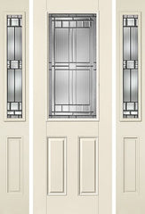 WDMA 58x96 Door (4ft10in by 8ft) Exterior Smooth SaratogaTM 8ft Half Lite 2 Panel Star Door 2 Sides 1