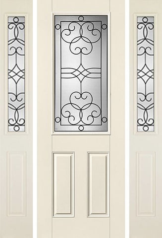WDMA 58x96 Door (4ft10in by 8ft) Exterior Smooth Salinas 8ft Half Lite 2 Panel Star Door 2 Sides Full Lite 1