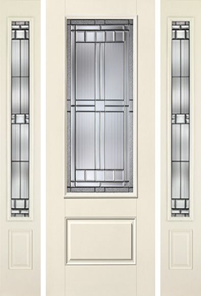 WDMA 58x96 Door (4ft10in by 8ft) Exterior Smooth SaratogaTM 8ft 3/4 Lite 1 Panel Star Door 2 Sides 1