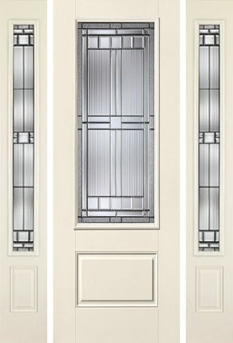 WDMA 58x96 Door (4ft10in by 8ft) Exterior Smooth SaratogaTM 8ft 3/4 Lite 1 Panel Star Door 2 Sides 1