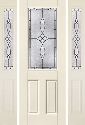 WDMA 58x96 Door (4ft10in by 8ft) Exterior Smooth Blackstone 8ft 1/2 Lite 2 Panel Star Door 2 Sides 1