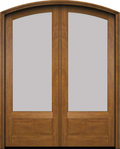 WDMA 60x78 Door (5ft by 6ft6in) Exterior Swing Mahogany 3/4 Arch Lite Arch Top Double Entry Door 1