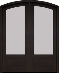WDMA 60x78 Door (5ft by 6ft6in) Exterior Swing Mahogany 3/4 Arch Lite Arch Top Double Entry Door 2