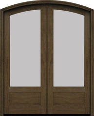 WDMA 60x78 Door (5ft by 6ft6in) Exterior Swing Mahogany 3/4 Arch Lite Arch Top Double Entry Door 3
