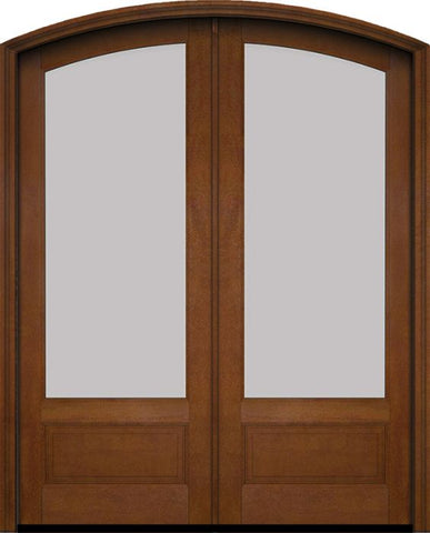 WDMA 60x78 Door (5ft by 6ft6in) Exterior Swing Mahogany 3/4 Arch Lite Arch Top Double Entry Door 4