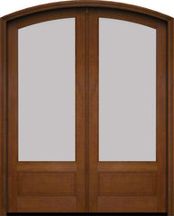WDMA 60x78 Door (5ft by 6ft6in) Exterior Swing Mahogany 3/4 Arch Lite Arch Top Double Entry Door 4