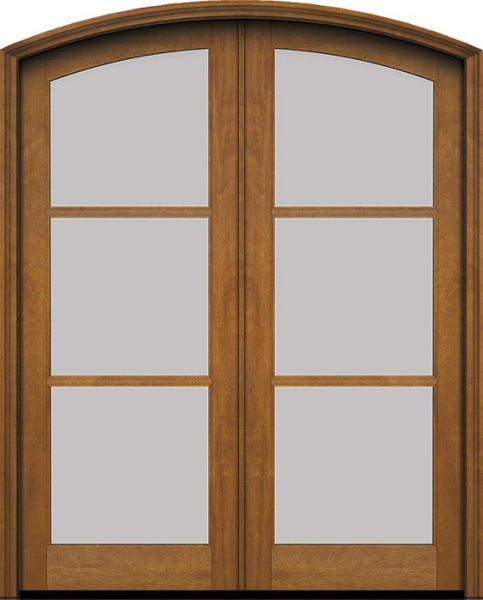 WDMA 60x78 Door (5ft by 6ft6in) Exterior Swing Mahogany Arch 3 Lite Arch Top Double Entry Door 1