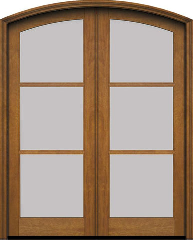 WDMA 60x78 Door (5ft by 6ft6in) Exterior Swing Mahogany Arch 3 Lite Arch Top Double Entry Door 1