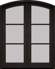 WDMA 60x78 Door (5ft by 6ft6in) Exterior Swing Mahogany Arch 3 Lite Arch Top Double Entry Door 2