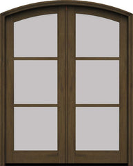 WDMA 60x78 Door (5ft by 6ft6in) Exterior Swing Mahogany Arch 3 Lite Arch Top Double Entry Door 3