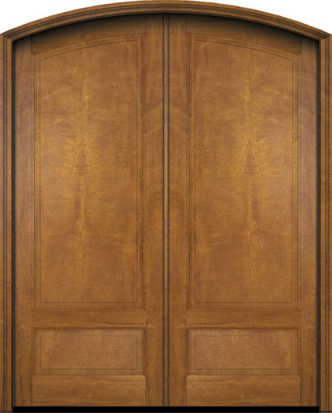 WDMA 60x78 Door (5ft by 6ft6in) Exterior Swing Mahogany 3/4 Arch Panel Arch Top Double Entry Door 1