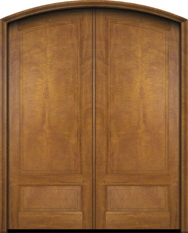 WDMA 60x78 Door (5ft by 6ft6in) Exterior Swing Mahogany 3/4 Arch Panel Arch Top Double Entry Door 1