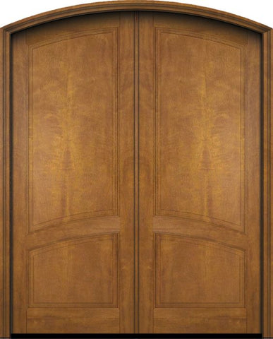 WDMA 60x78 Door (5ft by 6ft6in) Exterior Swing Mahogany 2/3 Arch Panel Arch Top Double Entry Door 1